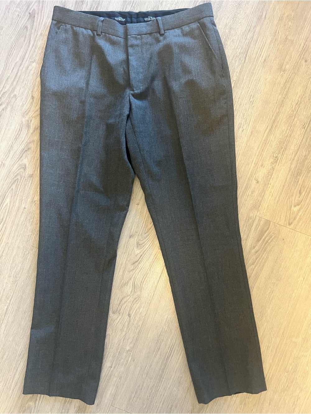 Men's Dress Pants in Dark Gray - Classic Flat Front